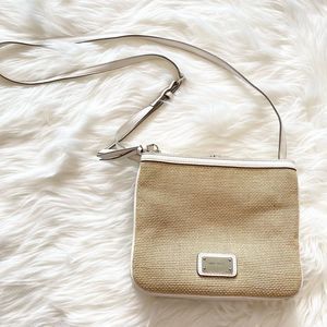 Nine West Jaya Woven straw White Crossbody